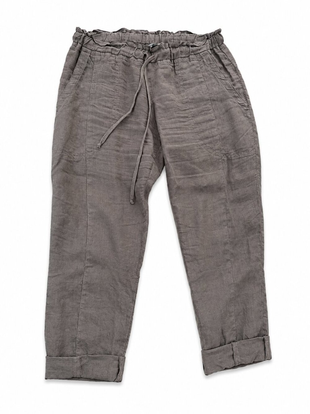 Hard Tail Taupe Linen Blend Drawstring Pants Size XS Casual Boho Lounge